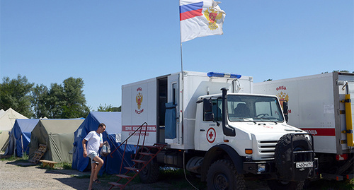 Палаточный лагерь беженцев с Украины в Гуково, август 2014. Фото Олега Пчелова для "Кавказского узла"