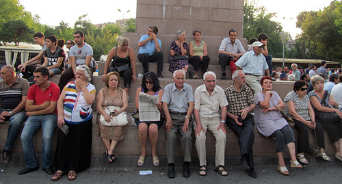 Участники протестных выступлений в Ереване. Фото Армине Мартиросян для "Кавказского узла"