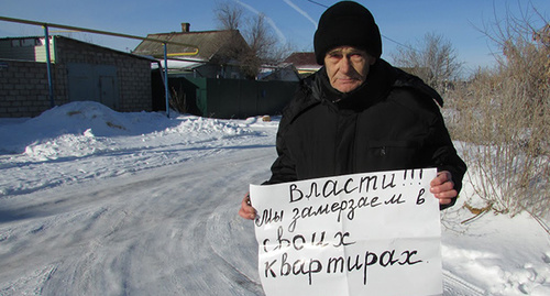 Анатолий Боготенков в поселке Гумрак.  Фото Вячеслава Ященко для "Кавказского узла"