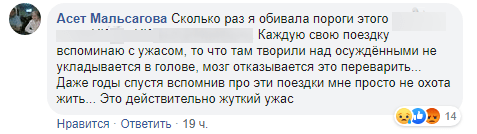 Скриншот комментария из обсуждения информации об издевательствах в карельской колонии, https://www.facebook.com/mediazzzona/posts/2415720618465392