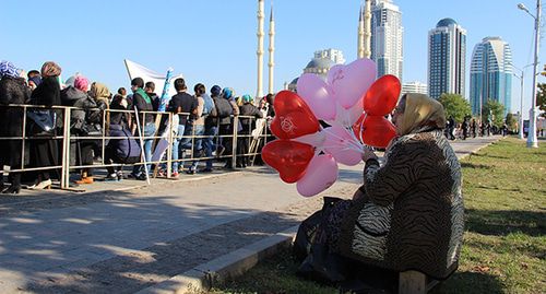 Участники митинга в Грозном. Фото Магомеда Магомедова для "Кавказского узла"