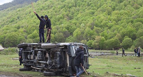 Протестная акция в селе Биркиани Ахметского района. 21 апреля 2019 г. Фото: REUTERS/Ekaterina Anchevskaya