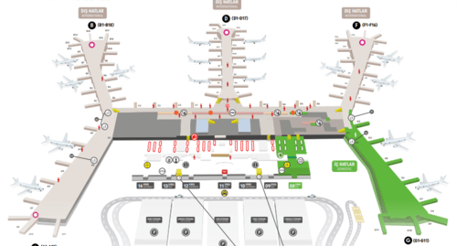 Карта Нового аэропорта Стамбула Yeni. Фото: скриншот с сайта Turkish Airlines - https://turkishairlines.ssl.cdn.sdlmedia.com/636891832392261056WE.pdf