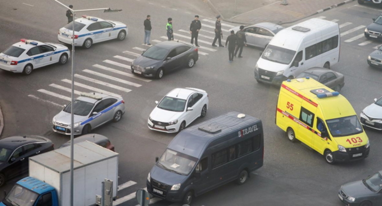 Перекрытый центр Грозного, фото: стоп-кадр видео tg-канал "ЧП Кавказ", https://t.me/chp_kavkaz/11353