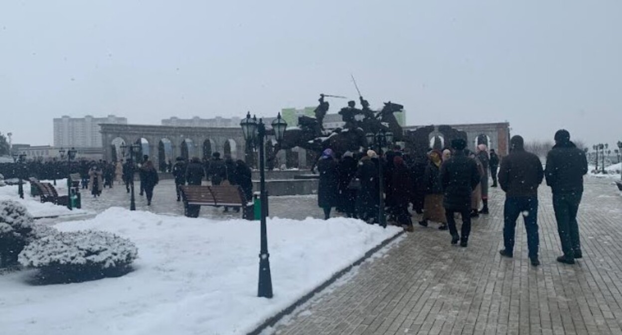 Траурное мероприятие в память о жертвах депортации. Назрань, 23.02.23. Фото Анжелы Матиевой.